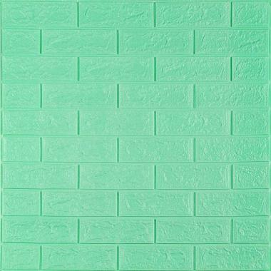 3D панель самоклеющаяся кирпич Мята 700x770x5мм (012-5) SW-00000148