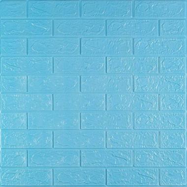3D панель самоклеюча цегла Блакитна 700х770х3мм (005-3) SW-00000232