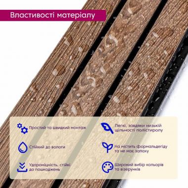 Рейка декоративна PS горіх 2900х120х12мм SW-00001739