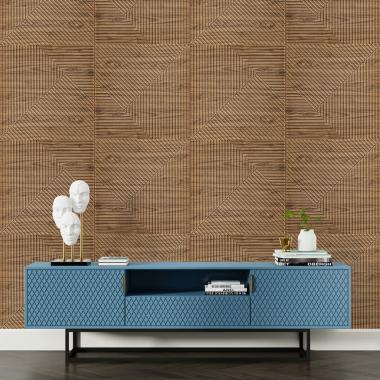 Самоклеюча декоративна 3D панель 500х500х5мм Бамбук темний Дуб SW-00002886