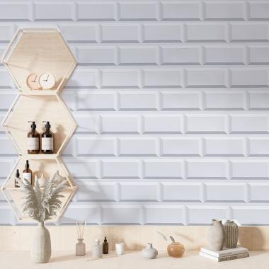 Декоративная ПВХ панель 960х480х4мм Белый клинкерный кирпич SW-00001431