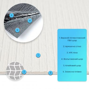 Самоклеюча гнучка штукатурка 600х600х2,5мм Біло-молочна SW-00002988