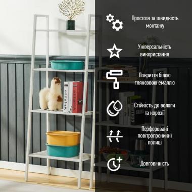 Стелаж-етажерка двоярусний з металу 60х26х60см Білий SW-00002102