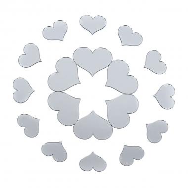 Зеркальный декор акриловый самоклеющийся серебро, 18шт (D) SW-00002524