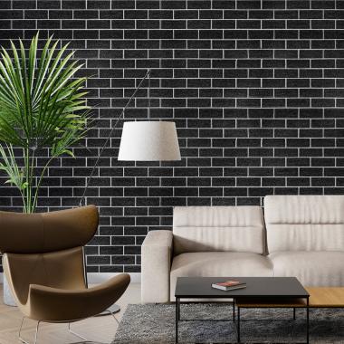 Панель стінова 700х700х5мм Чорна цегла з білим SW-00001503
