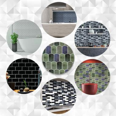 Самоклеюча поліуретанова плитка сіро-фіолетова мозаїка 305х305х1мм SW-00001194