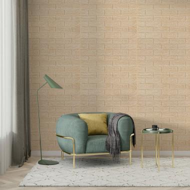 Самоклеюча декоративна 3D панель 700х770х5мм Бежева смужка цегла (184) SW-00000489