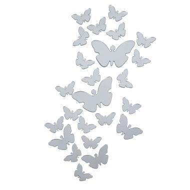 Зеркальный декор акриловый самоклеющийся Бабочки серебро,25шт (D) SW-00002521
