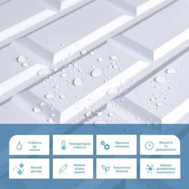 Декоративная ПВХ панель 960х480х4мм Белый клинкерный кирпич SW-00001431