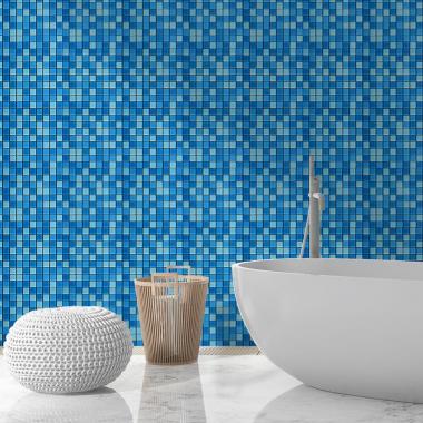 Мозаика из декоративного стекла 298х298х4,5мм Голубая SW-00002354