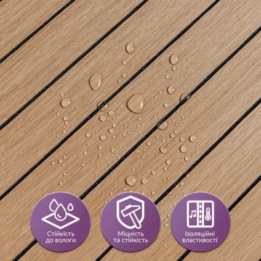 Покриття вінілове самоклеюче 3D рейки 600х600х2,8мм Теплий бурштин SW-00002205