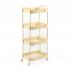 Етажерка мобільна чотириярусна універсальна з металу 45х30х103см Кремова SW-00002114