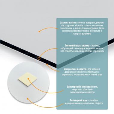 Зеркало акриловое самоклеющееся 400*600мм*2мм SW-00001524