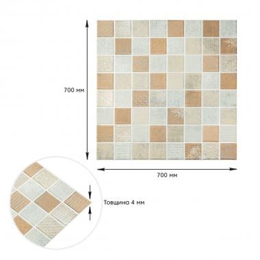 Панель стінова 3D 700х700х4мм Мозаїка бежева SW-00002011