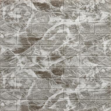 Декоративна 3D панель самоклейка 700х770х5мм Чорний мармур (цегла) (061-5) SW-00000036