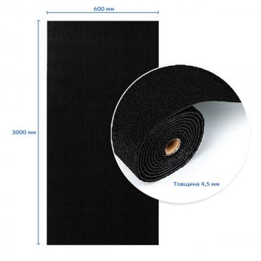 Самоклеюча плитка під ковролін в рулоні чорний 600х3000мм SW-00002588