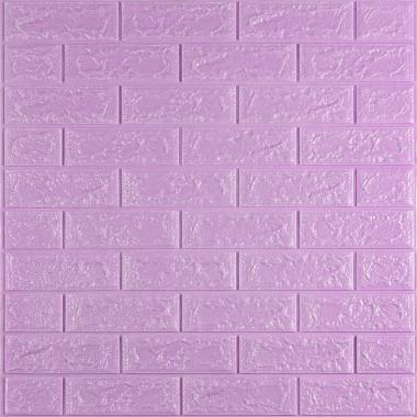 3D панель самоклеюча 700х770х5мм цегла світло - фіолетова (015-5) SW-00000083