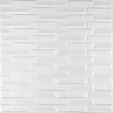 3D панель самоклеюча кладка 770х700х5мм Біла (031) SW-00000167