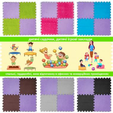 Підлога-пазл плюшевий 30х30х1см Фіолетовий (D) SW-00002086