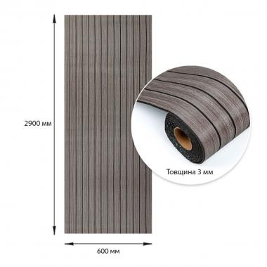 Покрытие виниловое самоклеющееся 3D Рейки в рулоне Металический пепел 600х2900х3мм SW-00002903