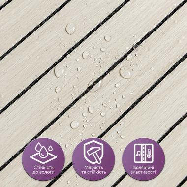 Покриття вінілове самоклеюче 3D рейки 600х600х2,8мм Дуб перлинний пісок SW-00002200