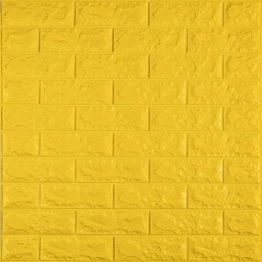 3D панель самоклеюча 700х770х7мм цегла Жовтий (010-7) SW-00000049