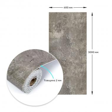 Самоклеюча вінілова плитка в рулоні 600х3000х2мм Сірий мармур Глянсова SW-00001286