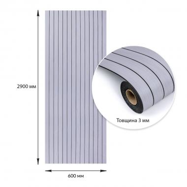 Покрытие виниловое самоклеющееся 3D Рейки в рулоне Белый Графит 600х2900х3мм (D) SW-00002900
