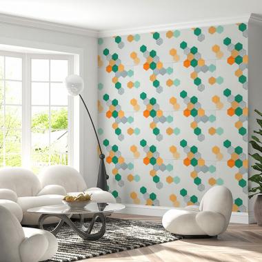 Панель стінова 3D 700х700х4мм Мозаїка зелено-жовта SW-00002015