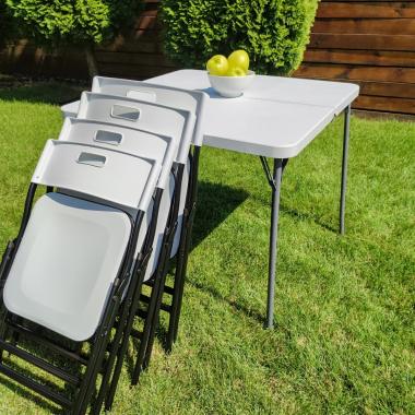 Набір мебелів складний (Стіл і 4 стільця), Білий (з сумкою) SW-00001540