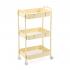 Етажерка мобільна триярусна универсальная з металу 45х30х78см Кремова SW-00002113