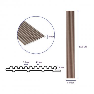 Рейка декоративна WPC стінова 110х10х2900мм SW-00003024