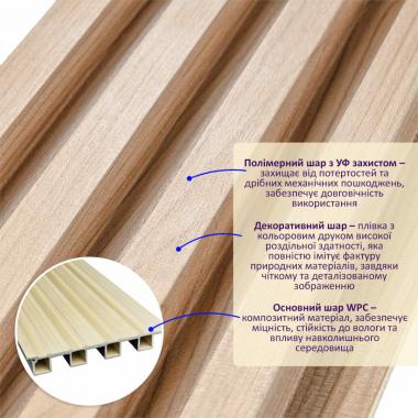 Рейка декоративна WPC стінова 3000х165х23мм Вишня SW-00001857