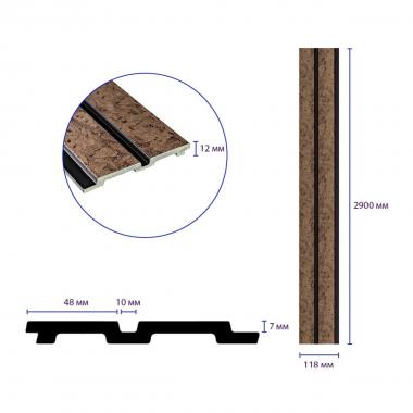 Рейка декоративная PS 2900х118х12мм Шоколадный мрамор SW-00001754