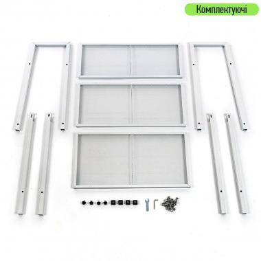 Стелаж-етажерка триярусний з металу 60х33х110см Білий SW-00002103