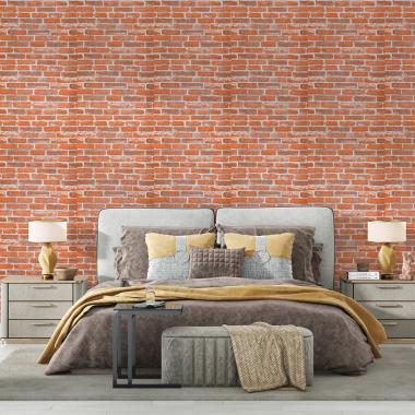 Самоклеющаяся 3D панель 3080х700х3мм Рыжий Екатеринославский Кирпич SW-00001762