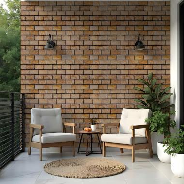 Декоративная ПВХ панель кирпич 960х480х4мм Коричневый мрамор SW-00001428