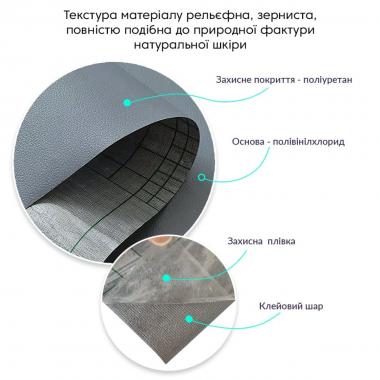 Самоклеющая экокожа в рулоне 1.37х3м х 0.5мм Темно-серый SW-00001340