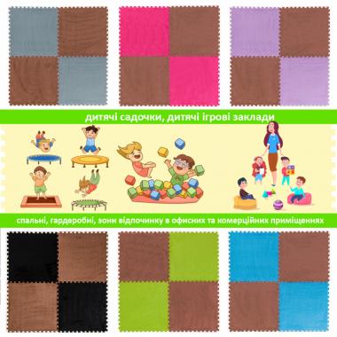 Підлога-пазл плюшевий 60х60х1см Коричневий (D) SW-00002083