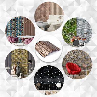 Самоклеющаяся алюминиевая плитка 300х300х3мм Золотые соты SW-00001924