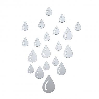 Зеркальный декор акриловый самоклеющийся Капли серебро,20шт (D) SW-00002492