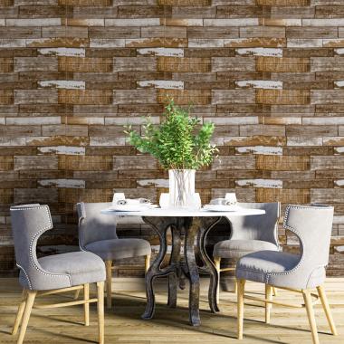 Самоклеющаяся декоративная 3D панель 700x700x5мм Коричневое дерево (049) SW-00000152