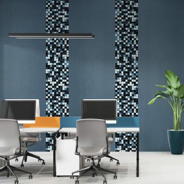 Мозаика из декоративного стекла 298х298х4,5мм Чёрно-серая SW-00002369