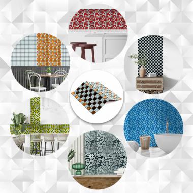 Мозаика из декоративного стекла 298х298х4,5мм Серый+оранж SW-00002361