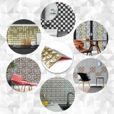 Самоклеюча алюмінієва плитка Зелене золото зі стразами SW-00001172