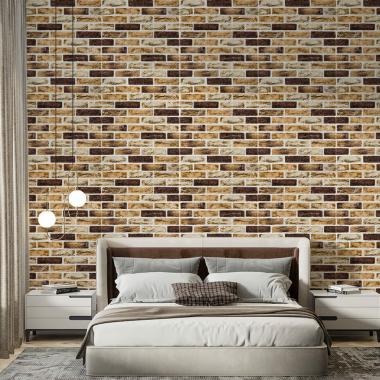 Самоклеюча 3D панель клінкер пісочний 700x700x4мм Клінкер пісочний цегла (415) SW-00000770