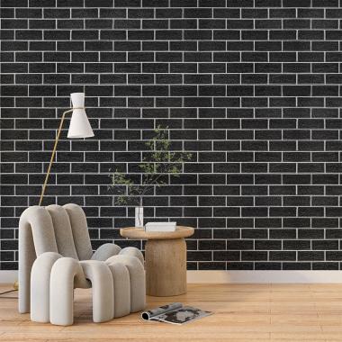 Панель стінова 700х700х5мм Чорна цегла з білим SW-00001503