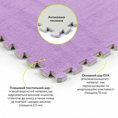 Підлога-пазл плюшевий 60х60х1см Фіолетовий (D) SW-00002087
