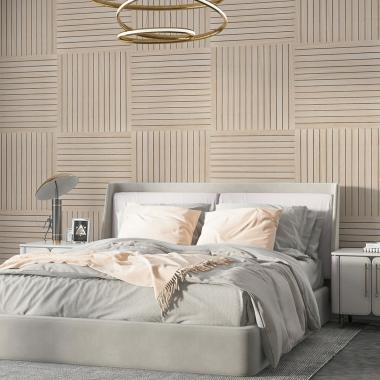 Покрытие виниловое самоклеющееся 3D рейки600х600х2,8мм Ясень кремовый SW-00002199