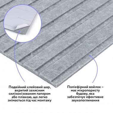 Звукоізоляційна панель 600х600х9мм Сірий граніт SW-00002708